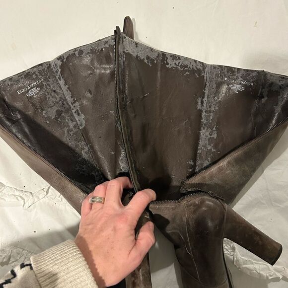 Enzo Angiolini knee high taupe leather boot. Karissa style size 9.5 FUC - Picture 5 of 10